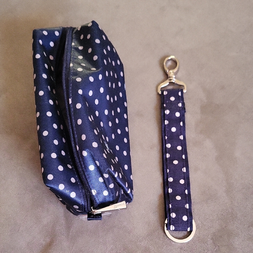 Thirty-One Navy Polka Dot Mini Bag